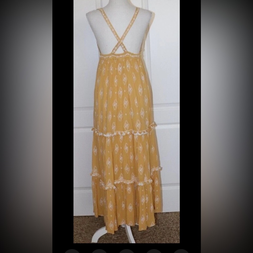 RAGA Yellow Summerland Cross Back Maxi Dress Size XS - Picture 5 of 5